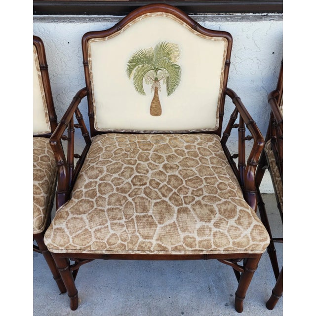 1980s Vintage Chinese Chippendale Dining Chairs Bamboo Set of 8 For Sale - Image 5 of 18