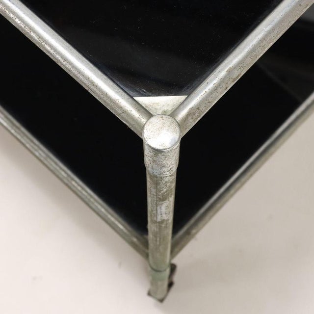 Vintage Service Trolley in Aluminium and Glass, Italy, 1960s For Sale - Image 4 of 9