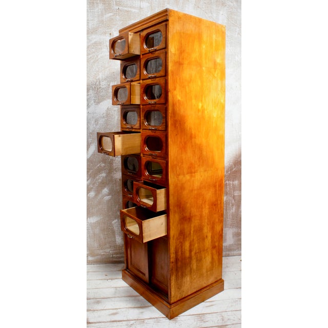 Wood Vintage Haberdashery Shop Display Cabinet from Dudley & Co, 1940 For Sale - Image 7 of 13