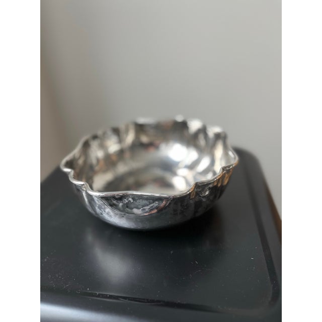 Silver 1960s Christian Dior Silver Plate Pleated Bowl For Sale - Image 8 of 9