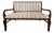 Vintage Regency Style Mahogany Settee With Striped Upholstery For Sale