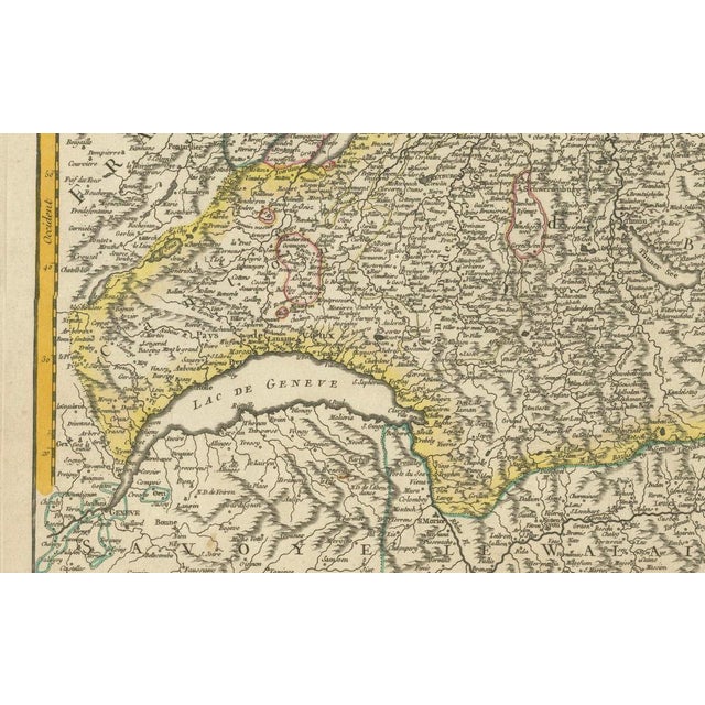 Paper Map of the Swiss Confederation by Robert De Vaugondy, 1756 For Sale - Image 7 of 10