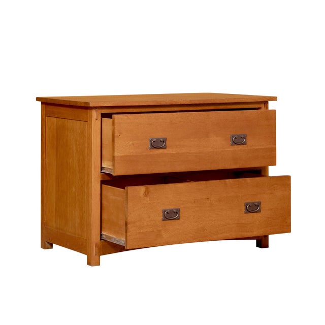 Brown Mission Oak 2 Drawer Lateral File Cabinet - Michael's Cherry Stain For Sale - Image 8 of 11