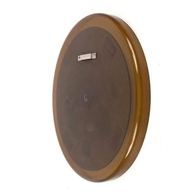 Brown Mid-Century Italian Brown Smoked Acrylic Glass Round Wall Mirror from Guzzini, 1960s For Sale - Image 8 of 18