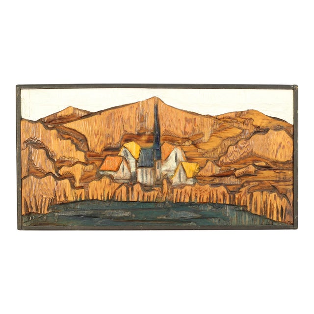 1970s Jean-Claude Gaugy Carved Wood Panel For Sale