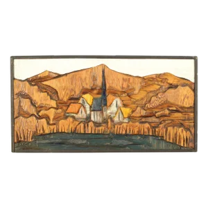1970s Jean-Claude Gaugy Carved Wood Panel
