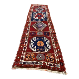 Vintage Turkish Tribal Runner Rug
