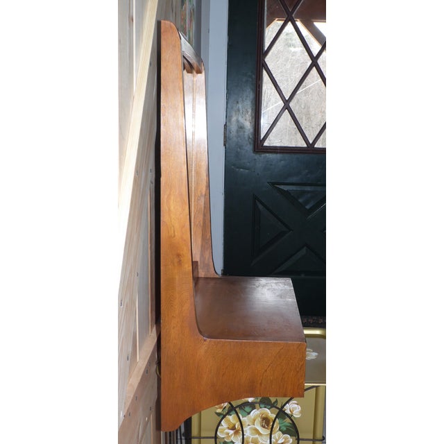 Vintage Mid Century Danish Modern Walnut Wall Mirror With Shelf