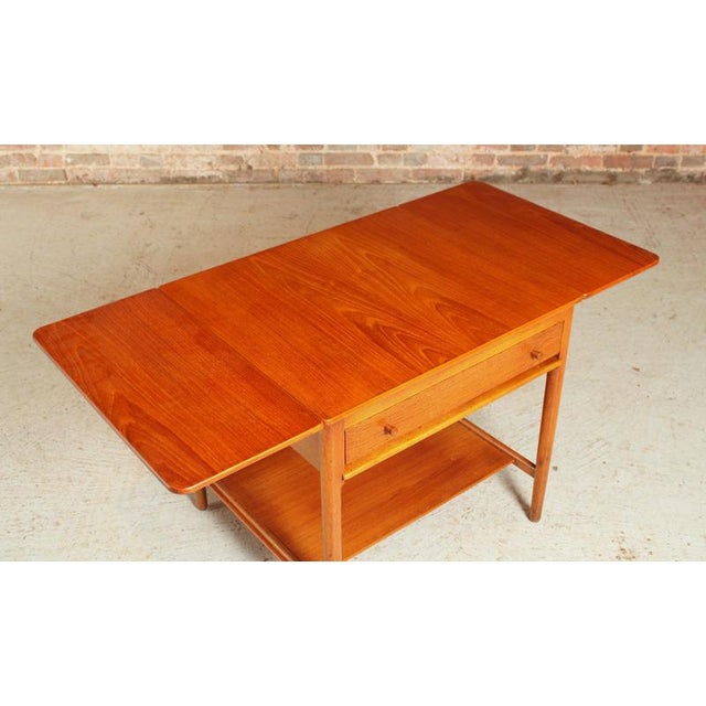 Mid-Century Danish AT33 Sewing Table in Oak and Teak by Hans J. Wegner for Andreas Tuck, 1960s For Sale - Image 9 of 14