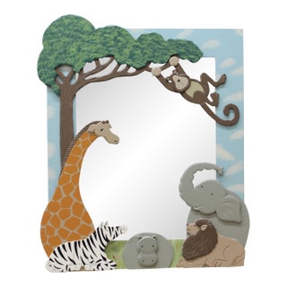Vintage Jungle Safari Nursery Mirror For Sale