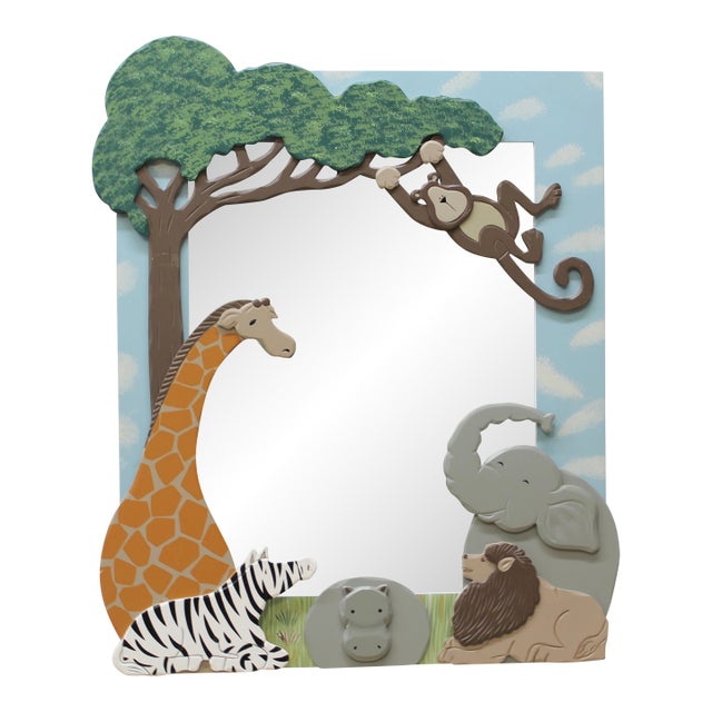 Vintage Jungle Safari Nursery Mirror For Sale