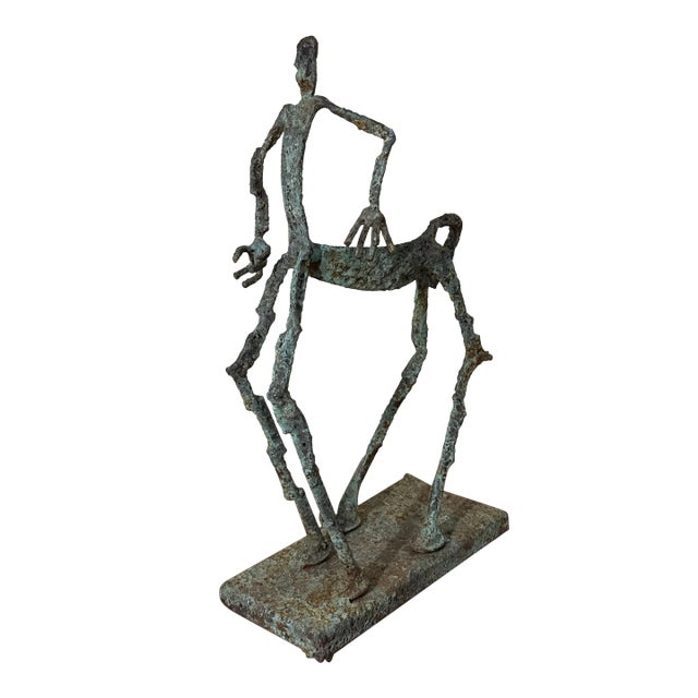 Early 21st Century Bronze Artist Made Brutalist Style Centar Sculpture For Sale