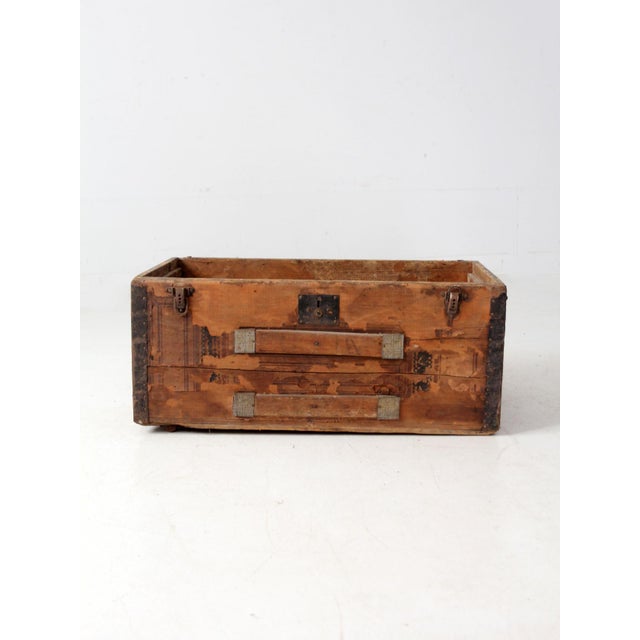 American Antique Trunk Base Primitive Storage Box For Sale - Image 3 of 16