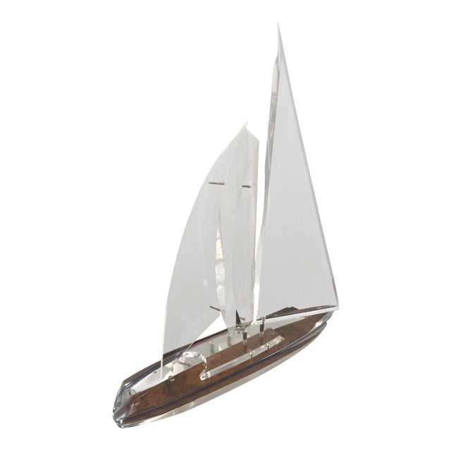 1990s Eye Catching Lucite Sailboat Sculpture For Sale