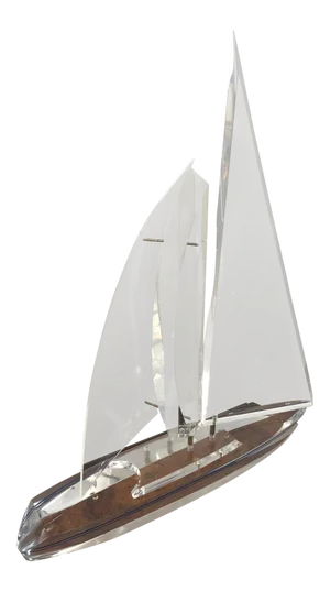 1990s Eye Catching Lucite Sailboat Sculpture