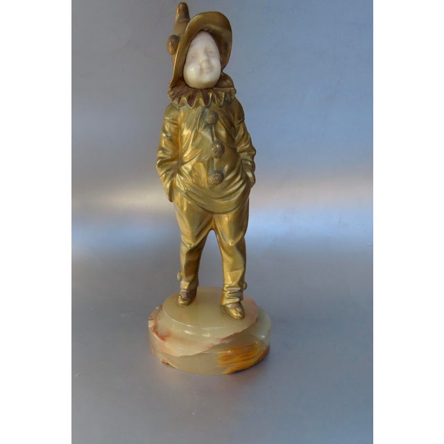 French Bronze Pierrot Boy Signed Sculpture by George Omerth For Sale - Image 12 of 18