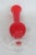 Ruby Red Glass Vase With Clear Cut Pedestal Base Mid Century Modern Style 4883b For Sale - Image 9 of 13