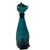 Mid-Century Modern 1960s Empoli Glass Cat Decanter Mid Century Modern Italian Teal Blue Art Glass Bottle With Stopper Retro Barware Decor For Sale - Image 3 of 7