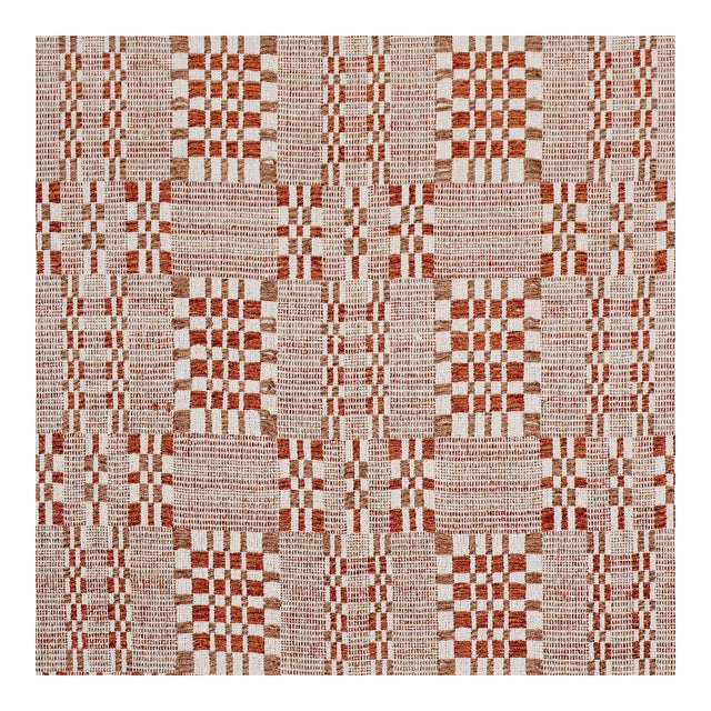 Schumacher Brimfield Fabric In Terracotta For Sale