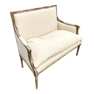 Vintage Regency Bergere Settee For Sale