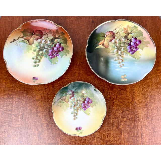 Victorian Signed A. Koch J&c Bavaria Hand-Painted Grape Porcelain Service - 5 pcs For Sale - Image 3 of 12