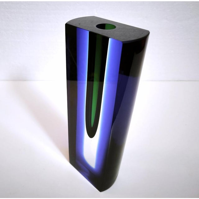 Vintage Glass Sommerso Vase by Pavle Havelka for Princ Art Glass, Czech, 1990s For Sale - Image 10 of 18