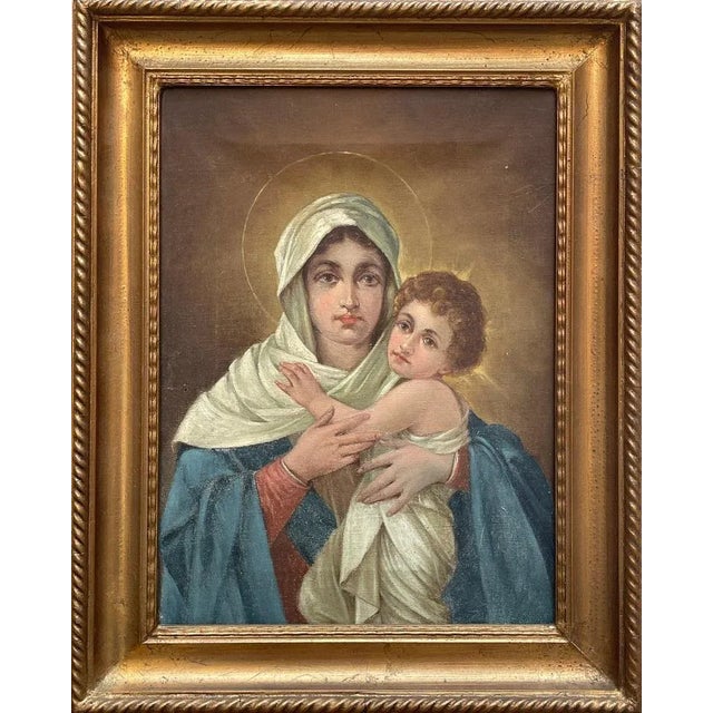Tresoldi, Madonna and Child, Oil Painting on Canvas, Framed For Sale - Image 8 of 8