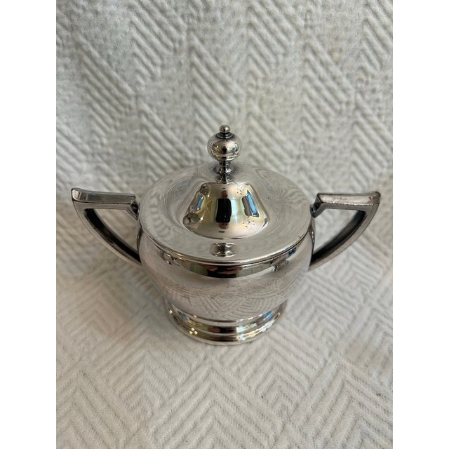 Late 20th Century Late 20th Century English Silver Mfg. Corp Silverplate Tea Service on Tray - a Set of 4 Pieces For Sale - Image 5 of 11