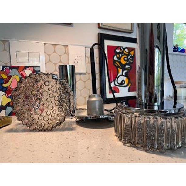 1970s Staff Leuchten P105 Chrome & Textured Glass Pendant Lights - a Pair For Sale - Image 13 of 14