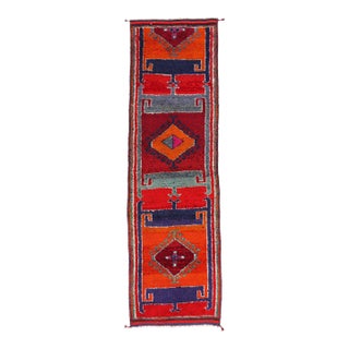 Vintage Orange Kurdish Rug Runner - 03'08 X 12'00 For Sale