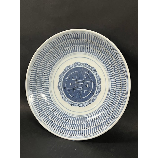 Late 19th Century Chinese Art Blue and White Plate #P128 For Sale In New York - Image 6 of 9