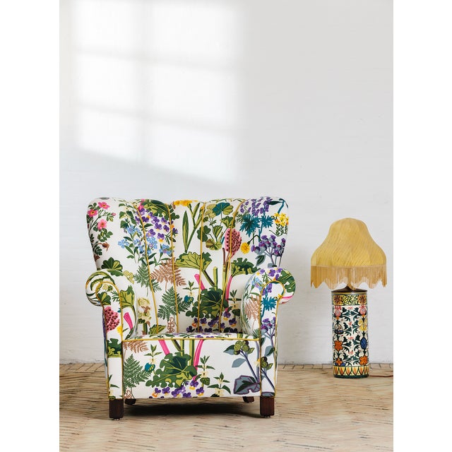 Chair in Printed Upholstery by Gocken Jobs, 1950s For Sale - Image 4 of 4