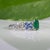 Metal Zambian Emerald Ring With Natural Diamonds & Blue Sapphires: Solid 14k Gold, Size 6.75 For Sale - Image 7 of 9