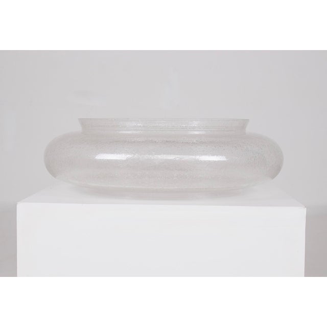 Large Round Ceiling Light in Bubbled Blown Glass, 1970s For Sale - Image 9 of 9