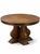 A commanding 54" round dining table in the Renaissance Revival tradition, featuring exceptional hand-carved trestle legs...
