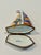 Metal Mid 18th Century Limoges Sailboat Trinket Box Hand Painted in Limoges, France For Sale - Image 7 of 12