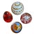 1970s Collection of Orange and Red Glass Paperweights- Set of 4 For Sale
