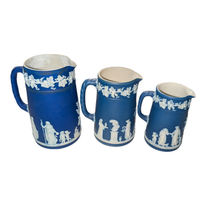 Late 19th Century Wedgwood Jasperware Trojan Jugs- Set of 3
