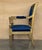 French Mid 20th Century Pair of Louis XVI Style Giltwood Armchairs with Blue Klein Velvet For Sale - Image 3 of 18
