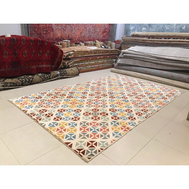 Vintage Handmade Woolen Rug For Sale - Image 15 of 16