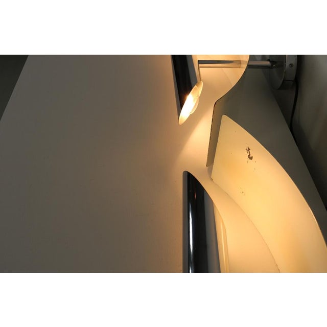 Wall Lamps in White Painted Aluminum and Chrome, Italy, 1970s, Set of 5 For Sale - Image 17 of 18