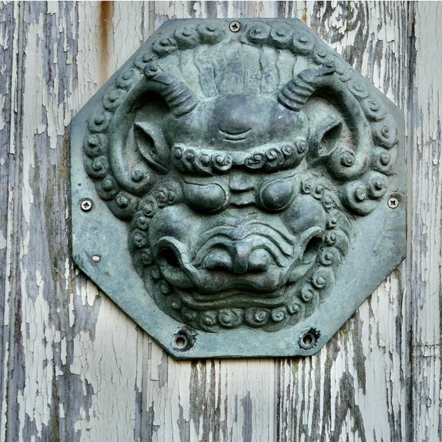 Chinese Foo Dog Foo Lion Door Plates, Set of 2 For Sale - Image 4 of 15