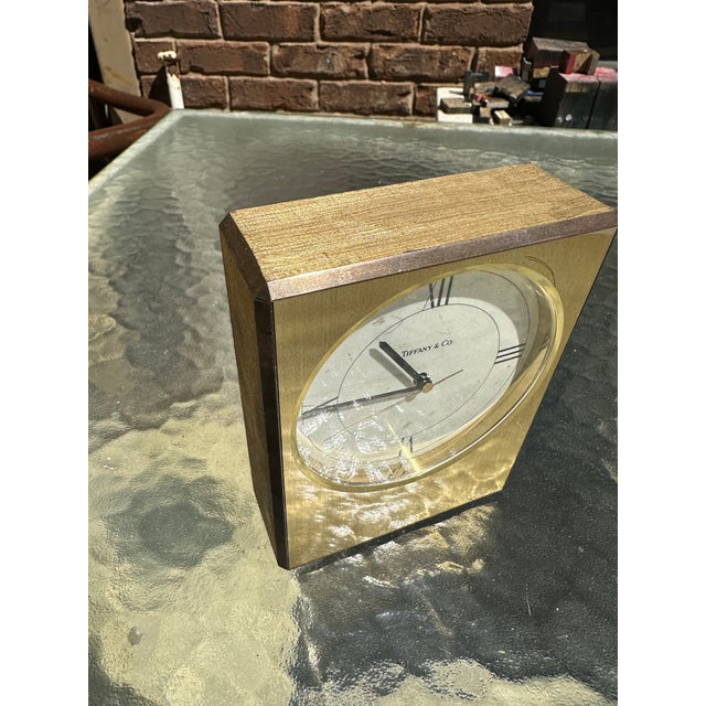 1970s Tiffany & Co. Gold-Tone Office Clock For Sale - Image 4 of 7