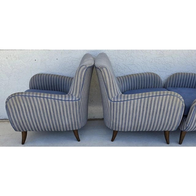 1950s MCM Edward Wormley Gio Ponti Style Armchairs Set of 4 For Sale - Image 15 of 18