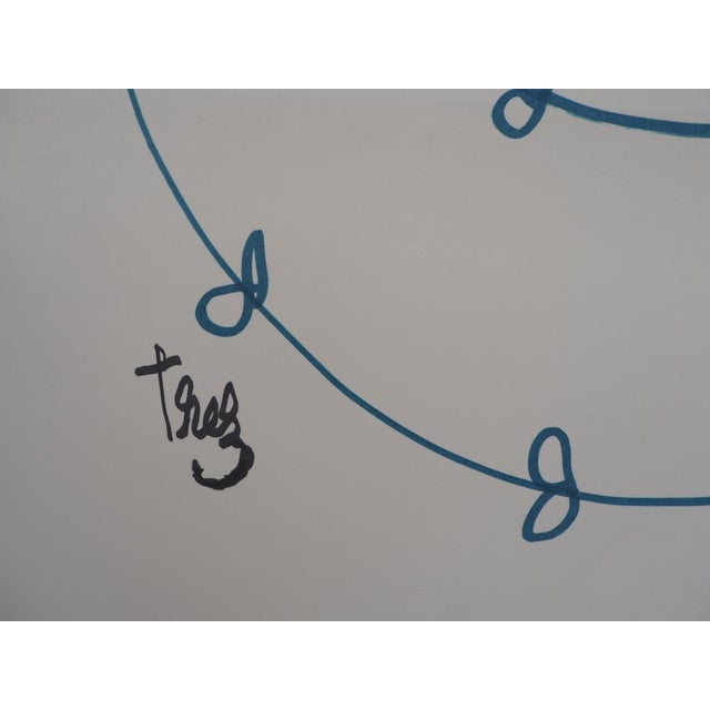 Alain Trez Flower Tourbillon Original felt pen drawing Signed lower left On thick paper 65 x 50 cm Very good condition,...