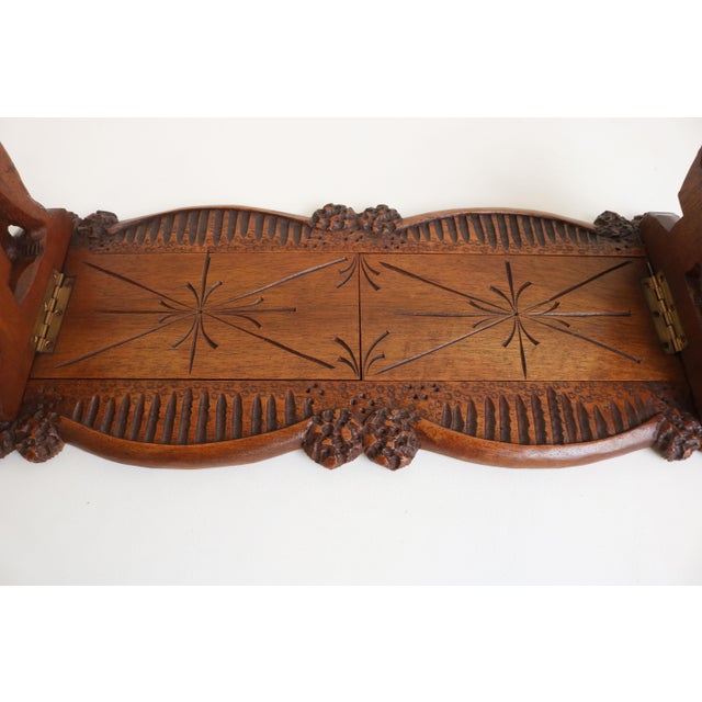 Brown Antique Black Forest Swiss Bear Adjustable Bookshelf, 1880 For Sale - Image 8 of 12