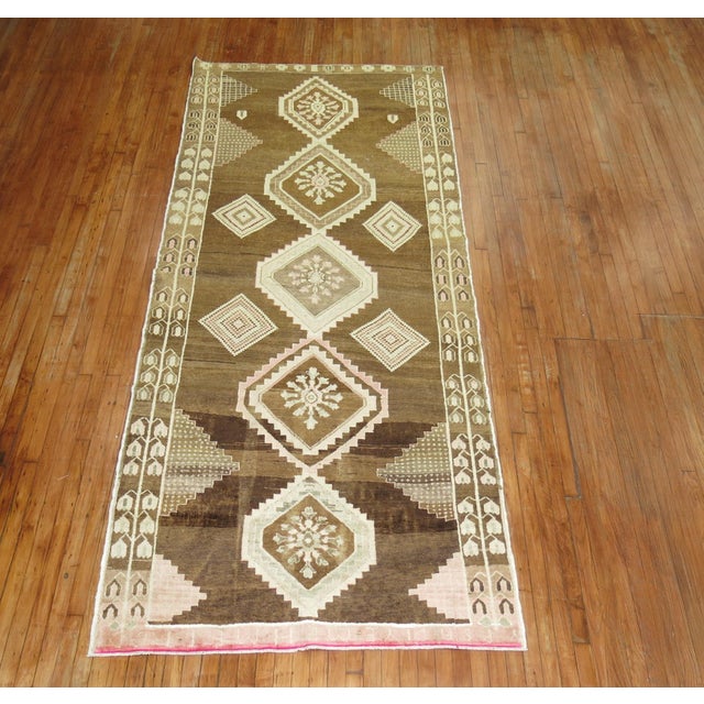 Zabihi Collection Turkish Wide Gallery Runner For Sale In New York - Image 6 of 7