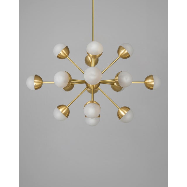 Not Yet Made - Made To Order Brass Molecule Chandelier, Oval 17 Light Sputnik Pendant by Schwung For Sale - Image 5 of 12