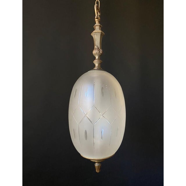 Vintage Glass Pendant Light, 1960s For Sale - Image 10 of 12