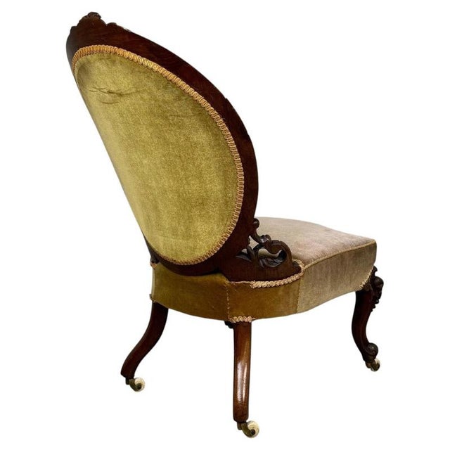Wood 19th Century Victorian Walnut Armchair For Sale - Image 7 of 13